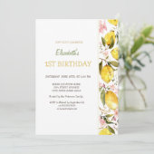 Waterverf Blooming Yellow Lemons Verjaardag Kaart (Staand voorkant)