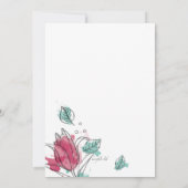 Waterverf Blooms Invitation Kaart (Achterkant)