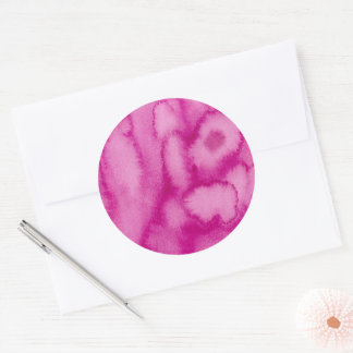 Waterverf Blooms Roze Classic Ronde Sticker