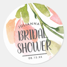 Waterverf Blooms Vrijgezellenfeest Favor Ronde Sticker