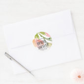 Waterverf Blooms Vrijgezellenfeest Favor Ronde Sticker (Envelop)