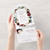 waterverf bloorale bruiloft all in one uitnodiging (Afscheurbaar)