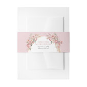 Waterverf blos roze bloemetjes boho arch pampas uitnodigingen wikkel (Voorkant Voorbeeld)