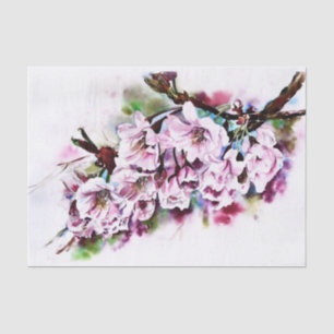 Waterverf Blossom Branch for Decoupage Tissuepapier