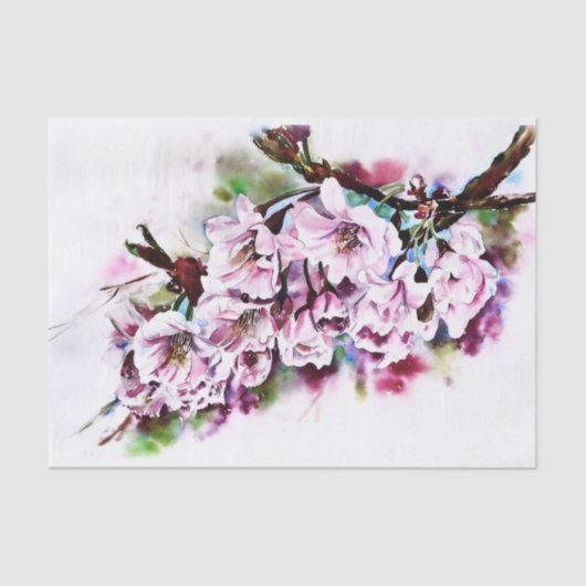 Waterverf Blossom Branch for Decoupage Tissuepapier (Voorkant)