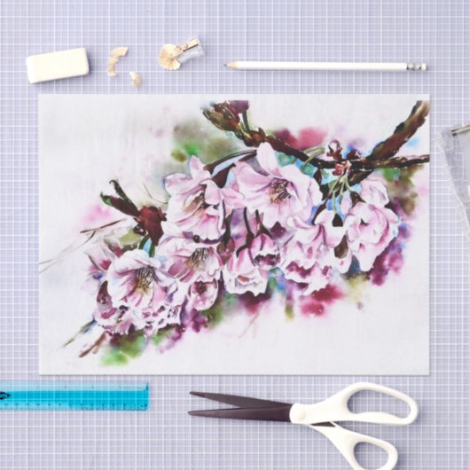 Waterverf Blossom Branch for Decoupage Tissuepapier (Craft)