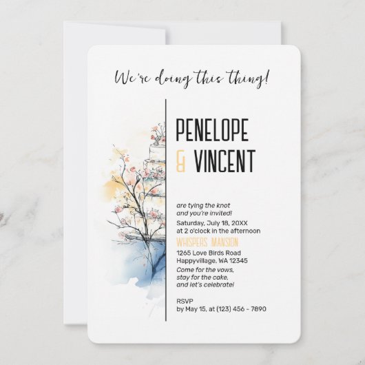 Waterverf Blossom Cake Kaart (Voorkant)