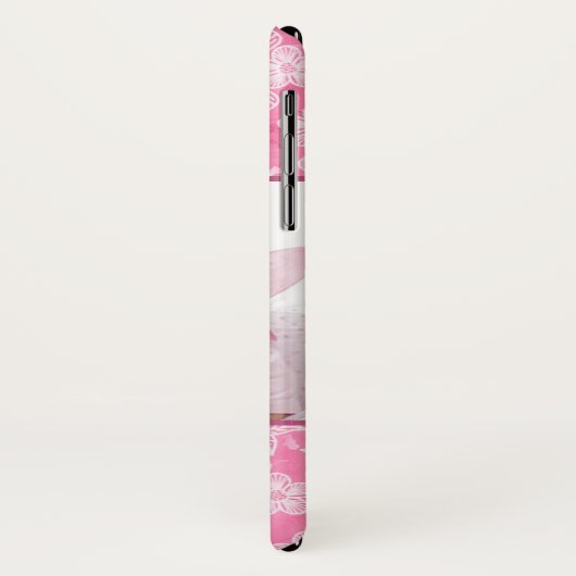 Waterverf Blossom Roze Monogram Foto Case-Mate iPhone Case (Achterkant/links)