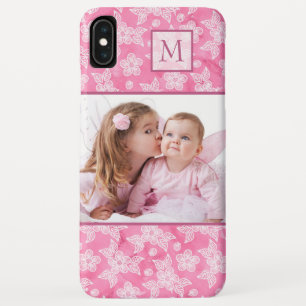 Waterverf Blossom Roze Monogram Foto Case-Mate iPhone Case