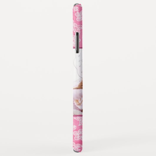 Waterverf Blossom Roze Monogram Foto Case-Mate iPhone Case (Achterkant/rechts)