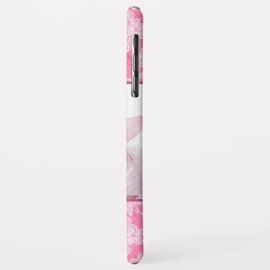 Waterverf Blossom Roze Monogram Foto Case-Mate iPhone Case (Achterkant/links)