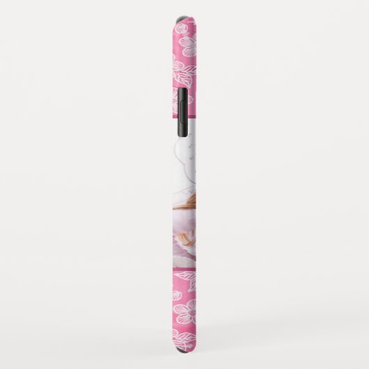 Waterverf Blossom Roze Monogram Foto Case-Mate iPhone Case (Achterkant/rechts)