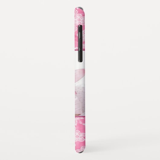 Waterverf Blossom Roze Monogram Foto Case-Mate iPhone Case (Achterkant/links)