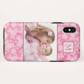 Waterverf Blossom Roze Monogram Foto Case-Mate iPhone Case (Achterkant (horizontaal))