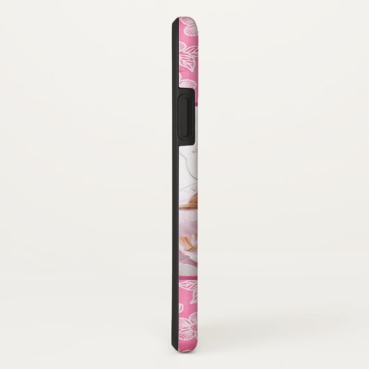 Waterverf Blossom Roze Monogram Foto Case-Mate iPhone Case (Achterkant / rechts)