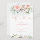 Waterverf blozen baby blozen uitnodiging (Voorkant)