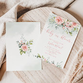 Waterverf blozen baby blozen uitnodiging