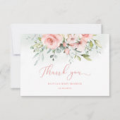 Waterverf blozen baby shower dank je kaart (Voorkant)
