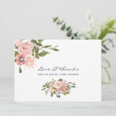 Waterverf blozen Blush Pink Weddenschap Bedankkaart (Staand voorkant)