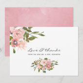 Waterverf blozen Blush Pink Weddenschap Bedankkaart (Voorkant / Achterkant)