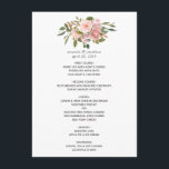 Waterverf blozen Blush Pink Weddenschap Menu<br><div class="desc">Trendy Blush Pink roses trouwmenu met accenten van roos goud.</div>