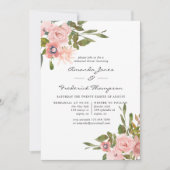 Waterverf blozen en goudrepetitie Diner Kaart (Voorkant)