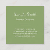 Waterverf blozen en groen vierkante visitekaartje (Achterkant)