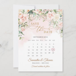Waterverf blozen eucalyptus gouden kalender save the date