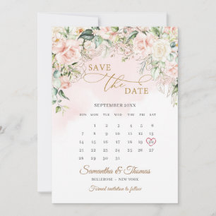 Waterverf blozen eucalyptus gouden kalender save the date