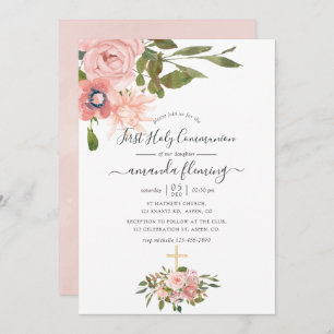 Waterverf blozen & Roos Goudcommunie Kaart