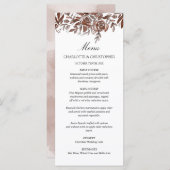 Waterverf blozen roze bloemenmenu menu (Voorkant / Achterkant)