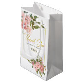 Waterverf blozen Roze en gouden bruiloft Klein Cadeauzakje (Voorkant Gekanteld)