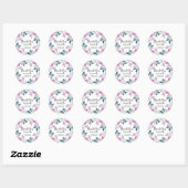 Waterverf blozen Roze Roze Hartelijk dank Ronde Sticker (Vel)