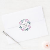Waterverf blozen Roze Roze Hartelijk dank Ronde Sticker (Envelop)