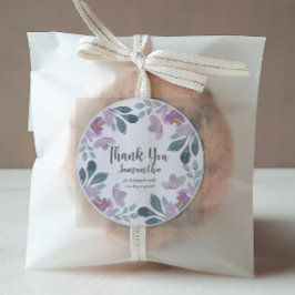 Waterverf blozen Roze Roze Hartelijk dank Ronde Sticker