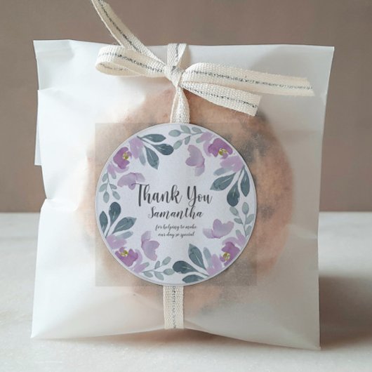 Waterverf blozen Roze Roze Hartelijk dank Ronde Sticker