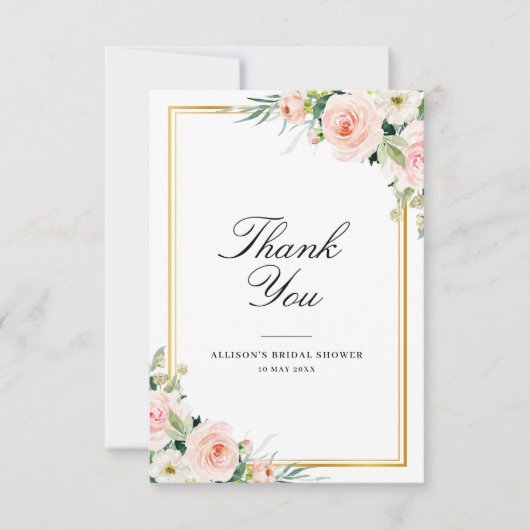 Waterverf blozen vrijgezellenfeest bedankkaart (Voorkant)