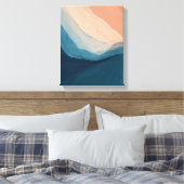 Waterverf Blue Abstract Art Ocean Waves Canvas Afdruk (Insitu (Slaapkamer))