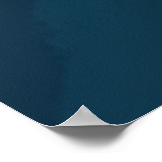 Waterverf Blue Abstract Art Ocean Waves Poster (Hoek)