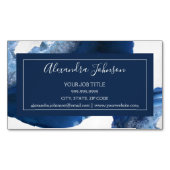 Waterverf Blue Agate Geode Magnetisch Visitekaartje (Voorkant)