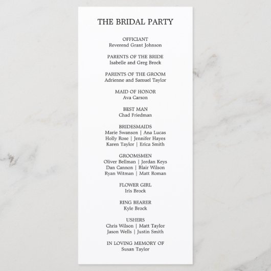 Waterverf Blue and Gold Sparkle Wedding Program Programmakaart (Achterkant)