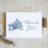 Waterverf Blue Baby Booties Baby shower Bedankkaart