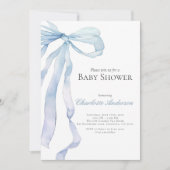 Waterverf Blue Baby Boy Shower Uitnodiging (Voorkant)