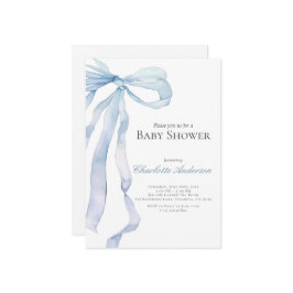 Waterverf Blue Baby Boy Shower Uitnodiging