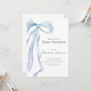 Waterverf Blue Baby Boy Shower Uitnodiging