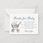 Waterverf Blue Baby Carriage gepersonaliseerd Notitiekaartje (Voorkant)