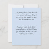 Waterverf Blue Baby Overalls Baby shower Bedankkaart (Achterkant)