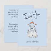 Waterverf Blue Baby Overalls Baby shower Bedankkaart (Voorkant / Achterkant)