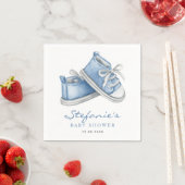 Waterverf Blue Baby Shoes Het is een Baby shower v Servet (Insitu)