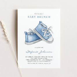 Waterverf Blue Baby Shoes Het is een jongen Baby B Kaart